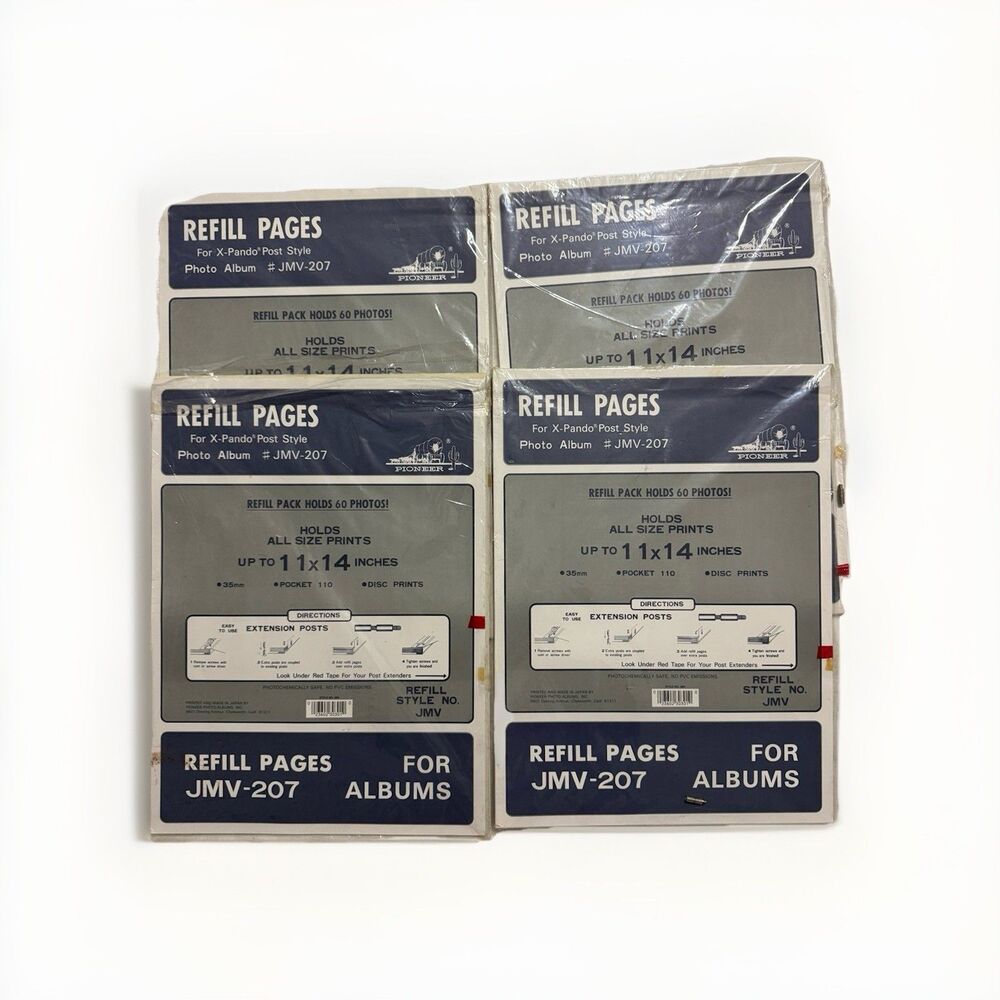 Lot of 4 Pioneer JMV-207 Extra Large Page Refills for X-Pando Post Album 11 14